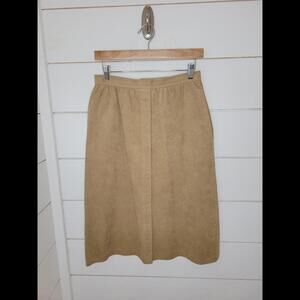 Vintage 70s  28" tan Ultrasuede midi skirt